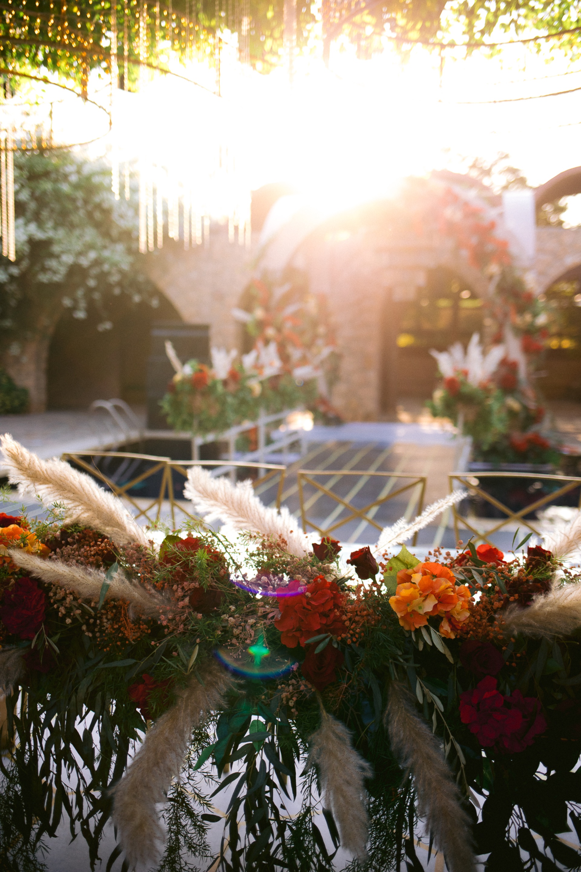 Venice wedding edited with Visualz AI · golden hour florals